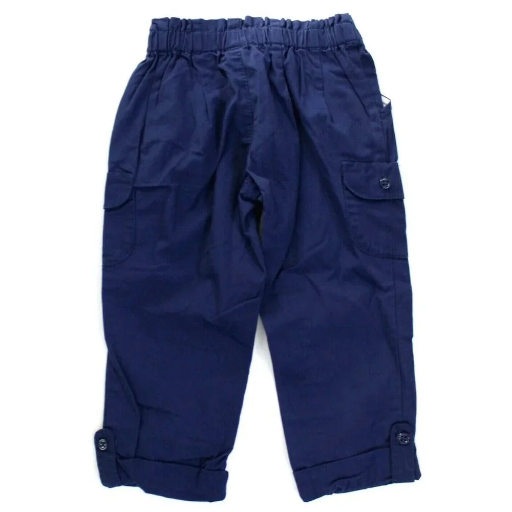 Gymboree Blue Rolled Cuff Elastic Waist Cotton Cargo Pants Size 5
